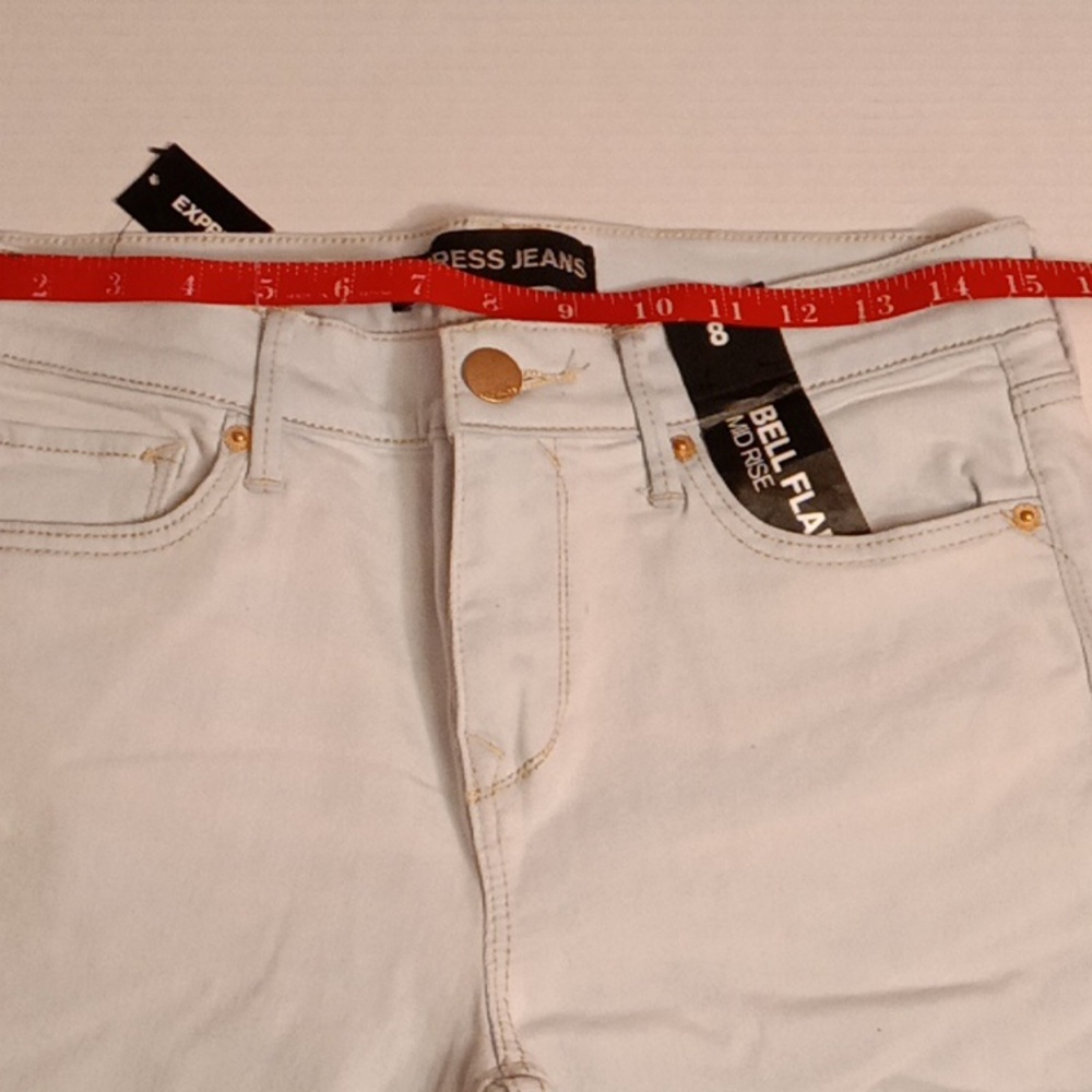 Express Bell Flare Mid Rise Jeans 👖 NWT - Picture 9 of 14